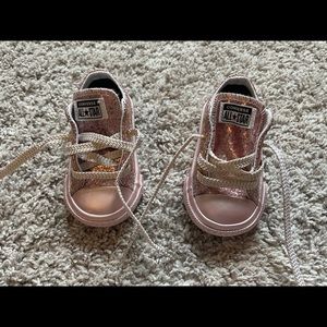 Rose gold glitter converse
